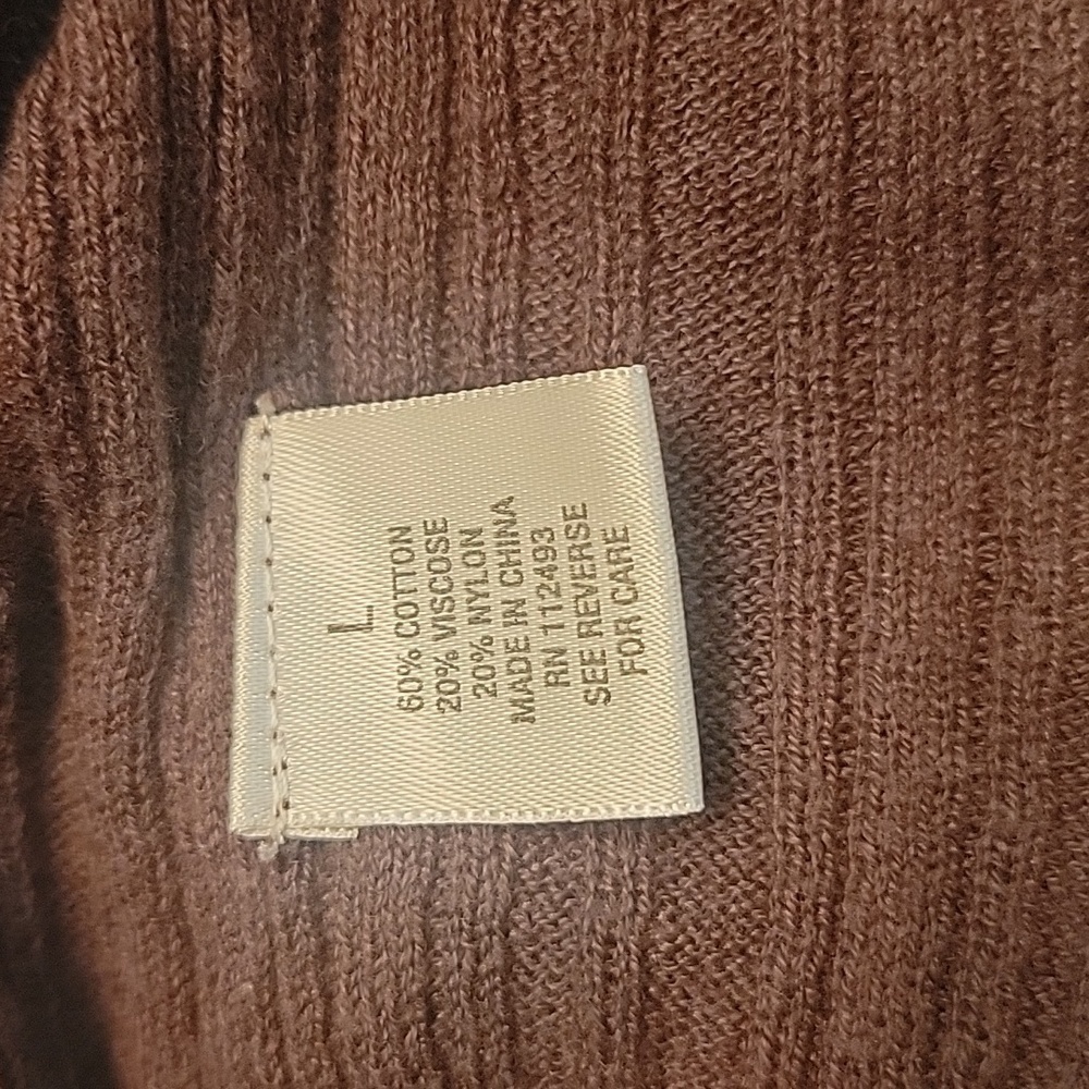Dress Barn Chocolate Brown Sleeveless Long Cardigan, Size L. with pockets. - Picture 7 of 7